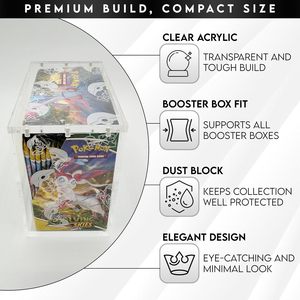 Morden Trượt Từ Nắp Booster Hộp <span class=keywords><strong>Acrylic</strong></span> Trường Hợp Bảo Vệ Pokemon Thẻ Hiển Thị Giá UV Rõ Ràng Cứng Nhựa Lưu Trữ Chủ - Product Image 5