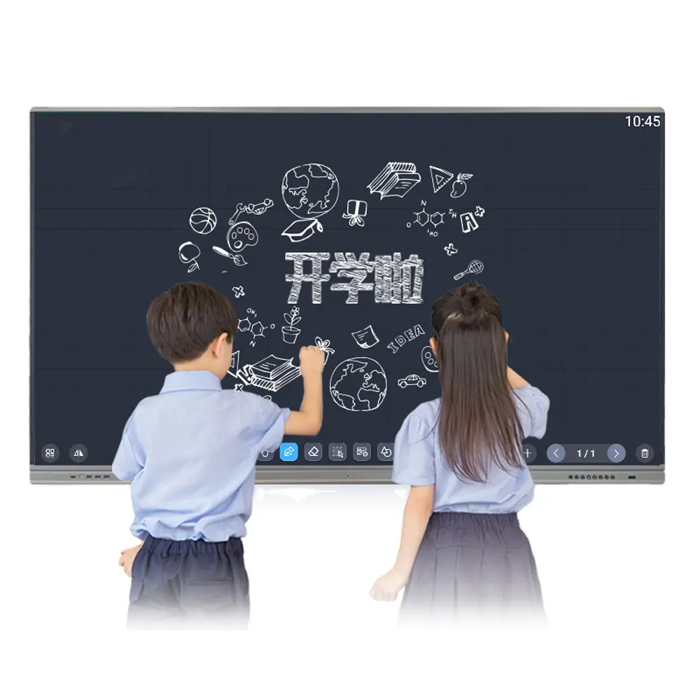 LONTON School Children Electric Electronic Movable Standing Board Prices 55 65 75 86 98 110 Inch Interactive Whiteboard