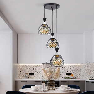 <strong>Cheap</strong> Price Simple Modern Design Iron Metal Glass 1/ 3 /5 Heads <strong>Black</strong> Dining Room Ceiling Pendant Lighting <strong>Lamp</strong> - Product Image 6