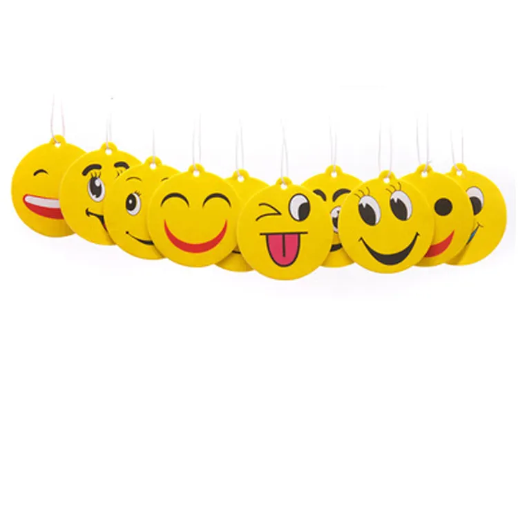 Best fashion wholesale high quality promotional reusable eco friendly custom funny emoticons paper hanging car air freshener
