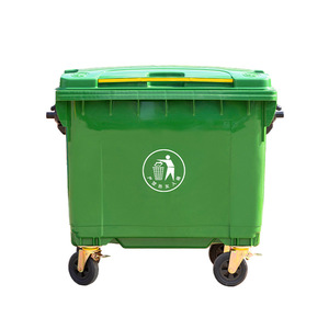 660L 1100L açık büyük kapasiteli plastik geri dönüşüm büyük çöp çöp çöp konteyneri ile tekerlek çöp kutuları - Product Image 2