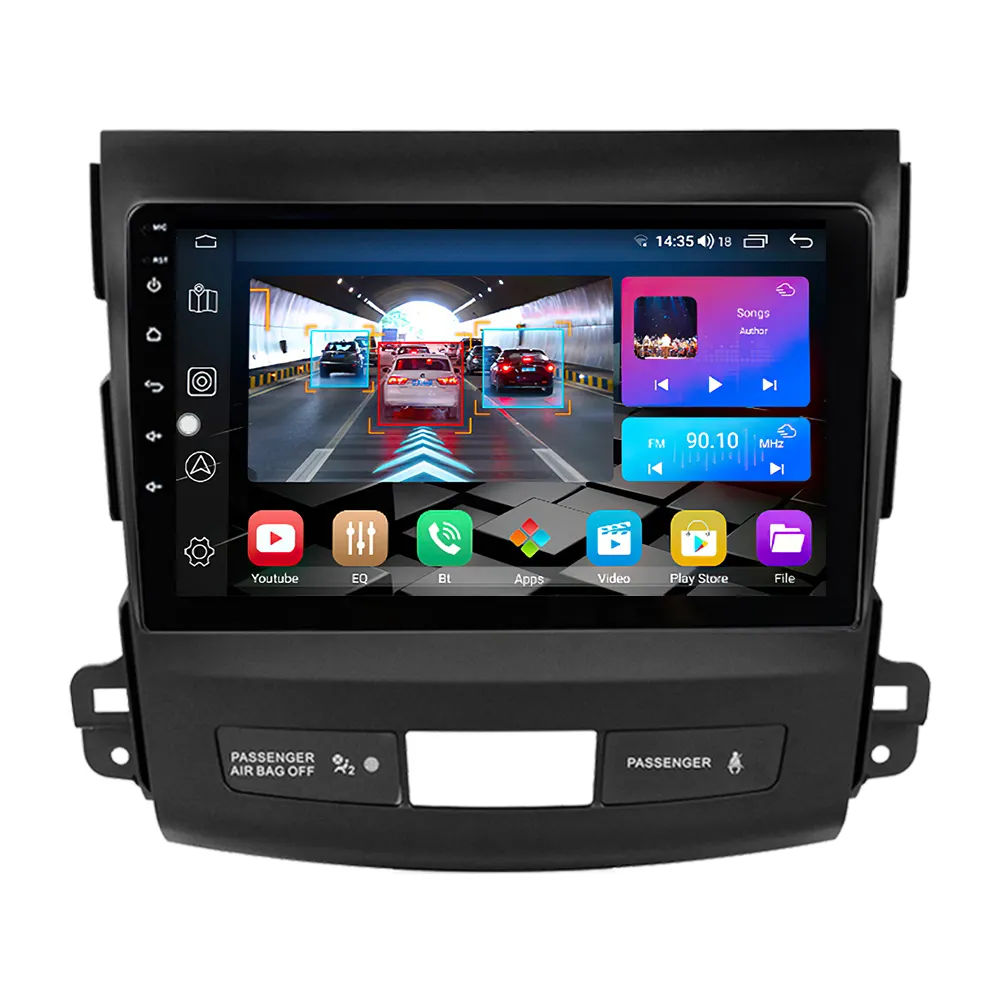 LEHX 2 Din Android 12 Autoradio Multimédia Lecteur pour Mitsubishi Outlander 2006-2012 Peugeot 4007 Citroën C-Crosser Carplay GPS