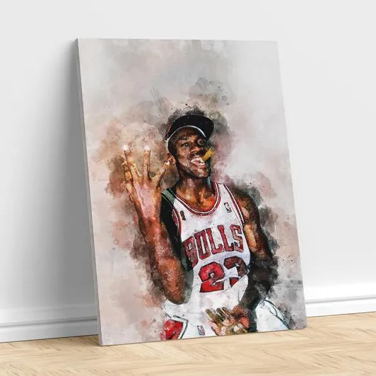 Постер чемпионата Майкла Джордана, картина маслом, холст, баскетбольная стена, искусство в спальне, Спортивная картина, Веер-арт для домашнего декора