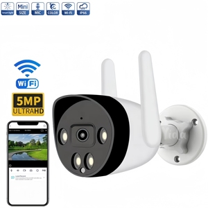 Icsee 5mp Wireless Wifi Infrared <strong>Array</strong> Lampclear Night Vision Built in Audio Customizable Outdoor Waterproof <strong>Bullet</strong> Ip <strong>Camera</strong> - Product Image 1