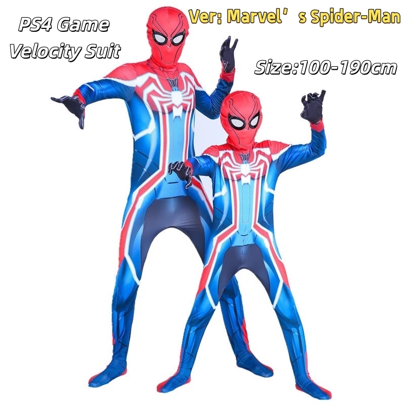 Ensemble F-Blue Marvel Spider-Man PS4 +Masque