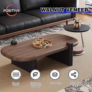 Ortaçağ tarzı ceviz kaplama sehpa orta yüzyıl Modern oturma odası küçük ev sehpa seti ZEM-516 - Product Image 2