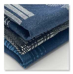 Toptan yüksek kalite düşük adedi tasarım jakarlı desen Denim bagaj pantolon üst kumaş Denim kot kumaş