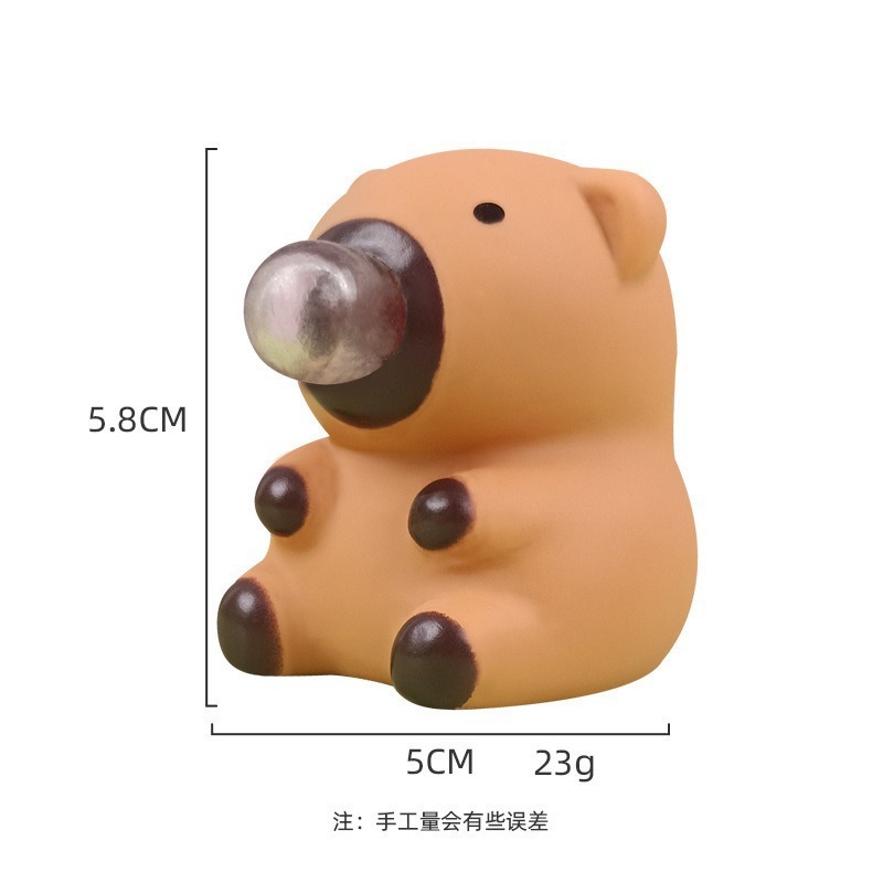 Bubble-blowing capybara-brown
