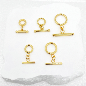 18k镀金OT肘节扣环环和棒扣，用于项链珠宝制作 - Product Image 3