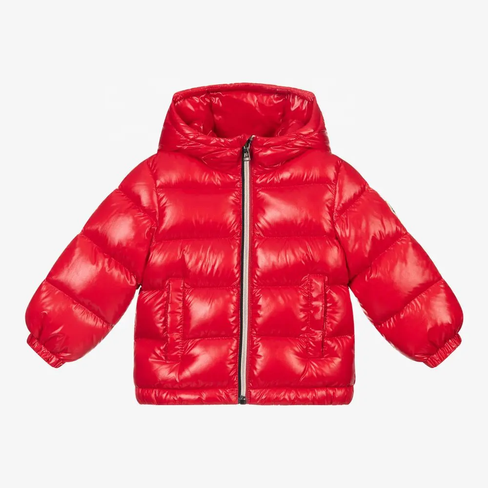 Casaco vermelho impermeável de algodão para crianças, jaqueta grossa para inverno e inverno 2022