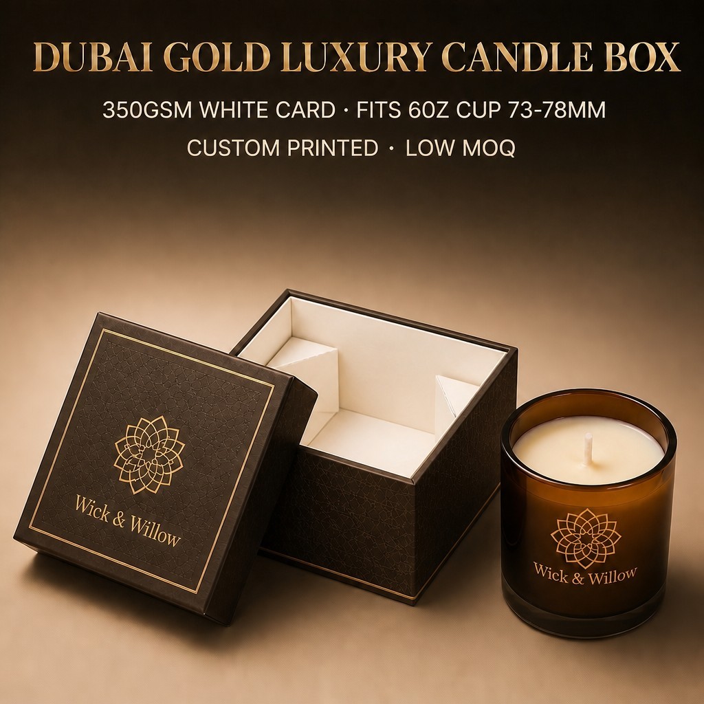 Boîte à bougie de luxe Dubaï Or