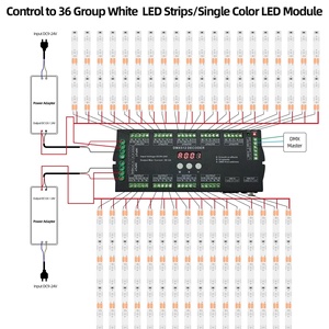 Decodificador DMX de 36 canales, 12 grupos de salida RGB, 36ch, controlador dmx 512 para tira led rgb/rgbw - Product Image 5