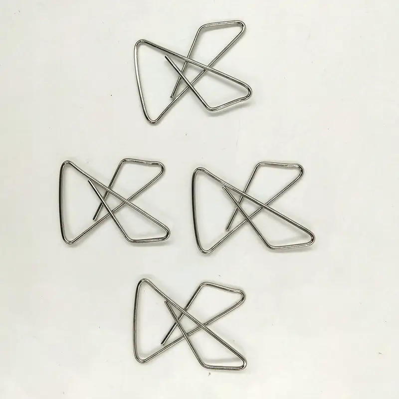 Clips de papel en forma de mariposa, Material de Metal de diseño especial, para Pasta, Color plateado, Clip de marcador, Kawaii