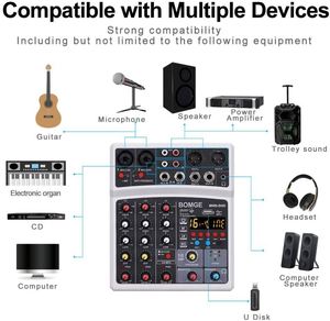 Mini consola mezcladora de Audio USB de 4 canales, grabación estéreo, procesador DSP de 48V, Phantom Power 16, Echo Delay - Product Image 5