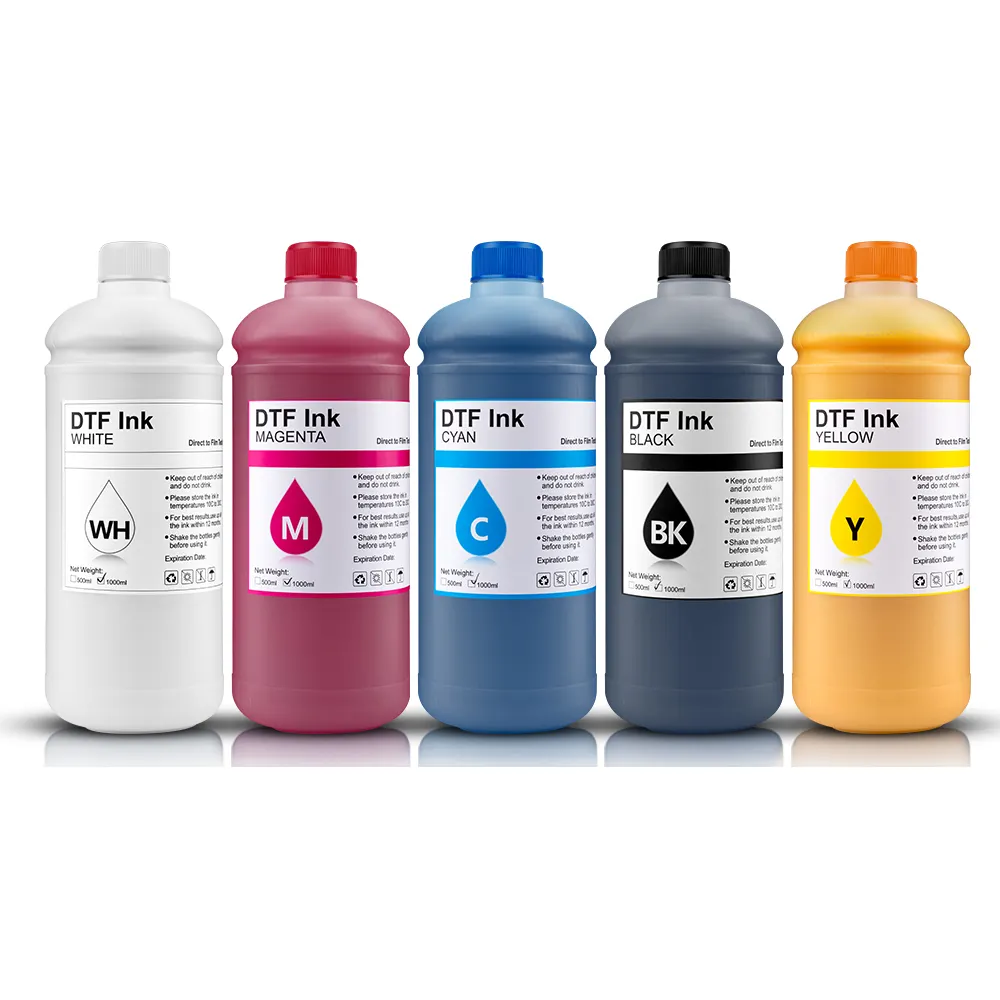 Ocbestjet 1000ML DTF-Tinte für Epson DTF-Tinte weiße Tinte für Epson 1800 L1800 L1300 P600 Drucker auf DTF-Folien