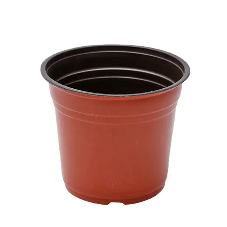 Pot Pembibitan Bunga Bulat Merah/Hitam Plastik 10 Cm 15 Cm untuk Tanaman Dalam Ruangan dan Biji