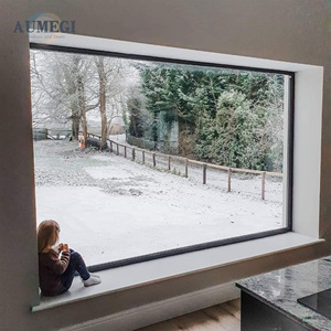 AUMEGI Picture <strong>Window</strong> Fixing Modern 120x120 Panel Steel Net Terrace 20 French Diy Fixed Frame <strong>Window</strong> - Product Image 2