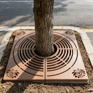 OEM tùy chỉnh nhựa tổng hợp BMC sợi thủy tinh FRP SMC cây lưới CE chứng nhận kích thước tùy chỉnh cho nắp hố cây & cảnh quan - Product Image 1