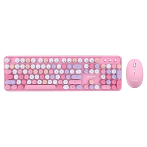 Venta caliente colorido AULA AC306 104 Teclas Retro Teclado inalámbrico + Ratón Combo Set para computadora, escritorio, PC, Notebook, Laptop - Product Image 1