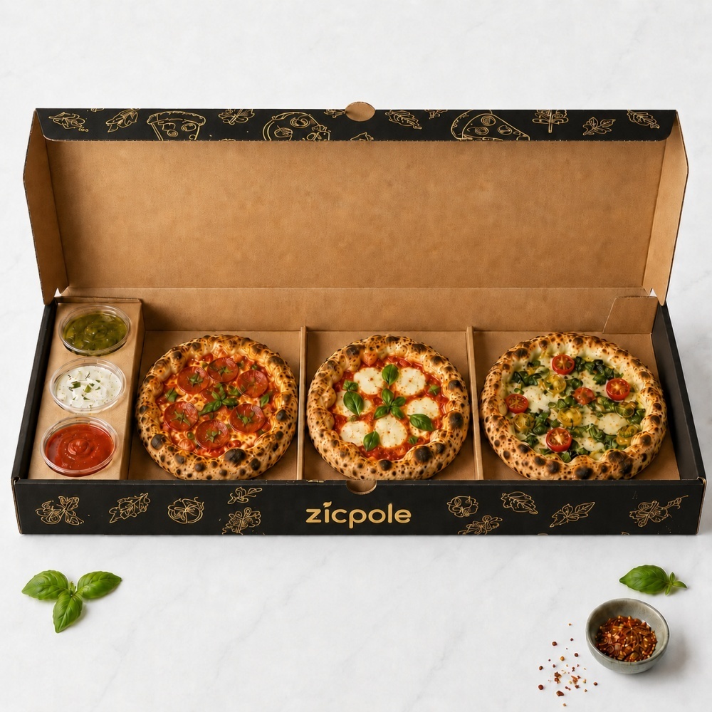 Caja de pizza 3 en 1