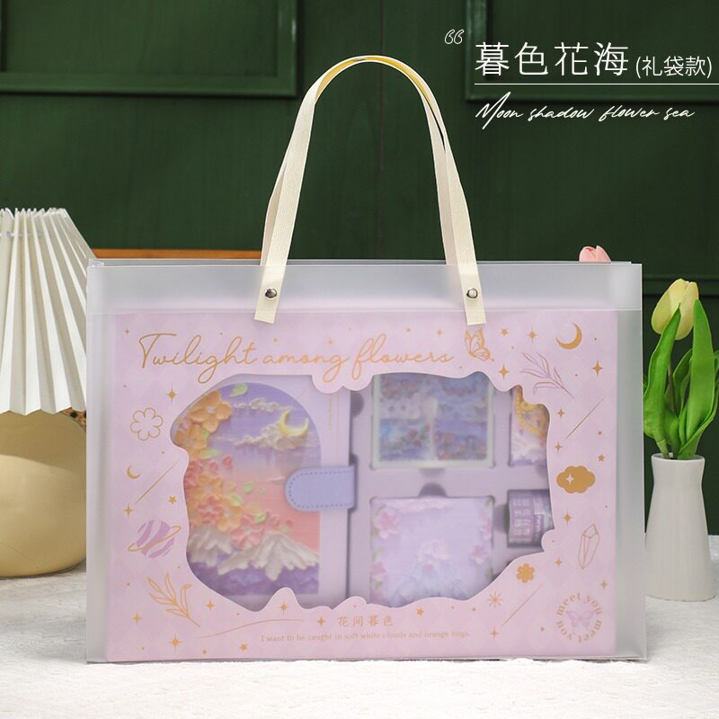 Mar de flores crepusculares, caja de regalo, bolsa transparente, mar de flores de ensueño.