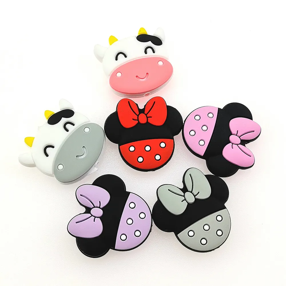 New Design Funny Teething Toy Loose Silicone Chew Beads Food Grade Silicone Focal Beads For Jewelry Pacifier Chain