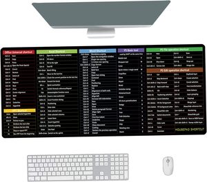 Große Mauspad-Schreibtisch matte mit <span class=keywords><strong>Excel</strong></span>-Verknüpfungen Spickzettel Anti-Rutsch-Tastatur-Pad Büro-Schreibtisch zubehör für <span class=keywords><strong>Computer</strong></span>-PC-Laptop