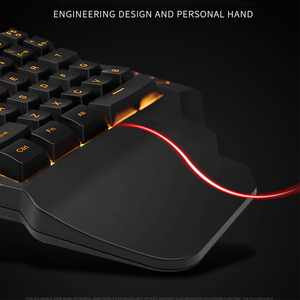Teclado para una mano con cable USB, teclado para juegos RGB, teclado profesional con reposamuñecas, soporte para 35 teclas - Product Image 3