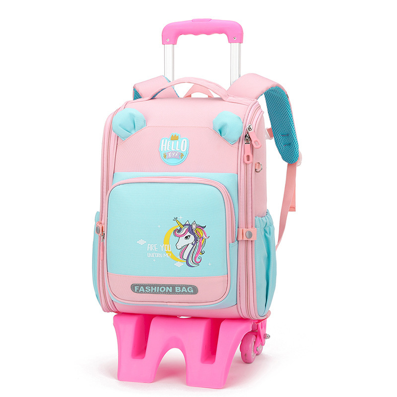 Sac rose haut-pied avec 6 roues