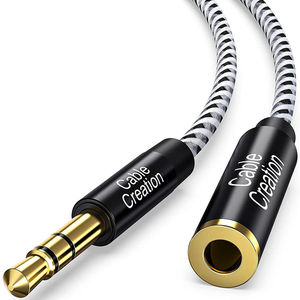 CableCreation CC0438 Cable de extensión de auriculares de 3,5mm Adaptador de cable de extensión de audio estéreo macho a hembra