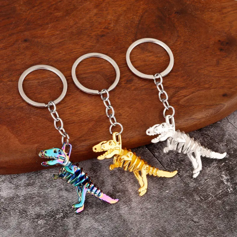 Nuovi animali del fumetto portachiavi Huaqi KPC05 portachiavi del dinosauro del cranio zaino portachiavi per auto ciondolo chiave per il ragazzo Festival regalo