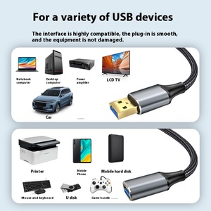 Toptan USB3.0 yüksek hızlı veri kablosu uzatma erkek U Disk fare klavye cep telefonu USB şarj için - Product Image 2