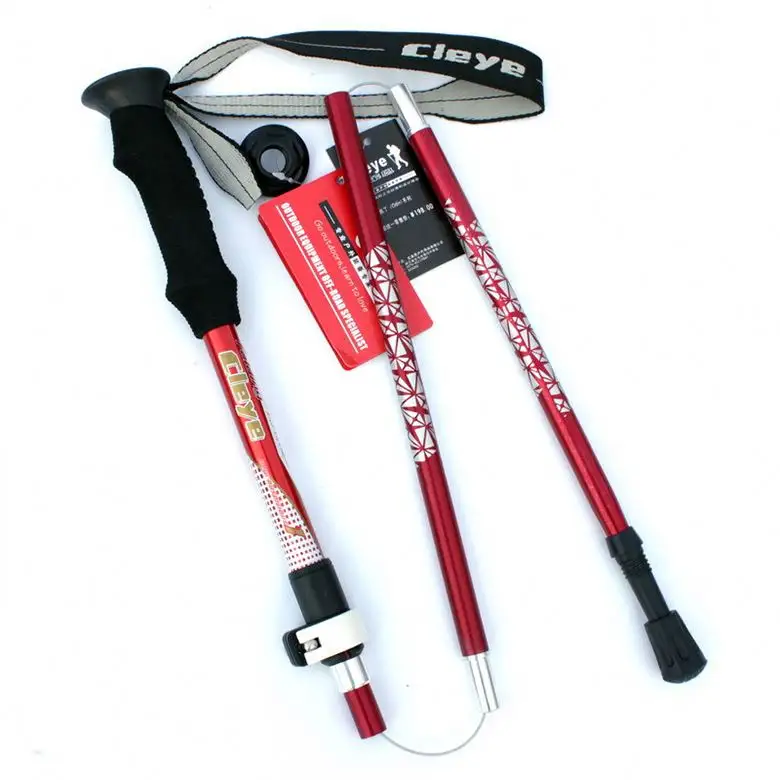 EVA Handle 5-Section Foldable Walking Sticks Canes Hiking Poles Trekking Poles Alpenstock 1PC Hiking Stick Crutches
