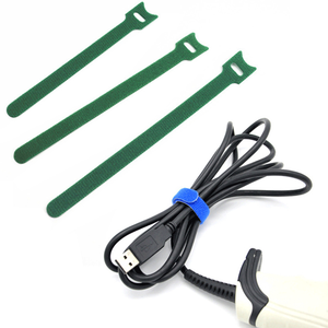 Bridas de alambre autoadhesivas ecológicas con correa de gancho y bucle impresa con logotipo personalizado para organización y seguridad - Product Image 4