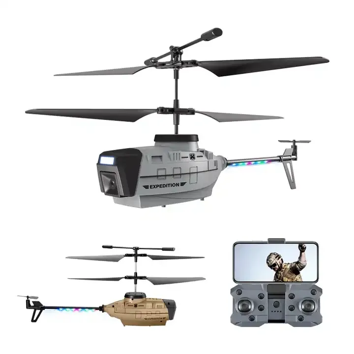 2.4G Rc Militaire Helikopter Professional Met Dubbele Camera Led-Verlichting 6-assige Gyro Rc Speelgoed