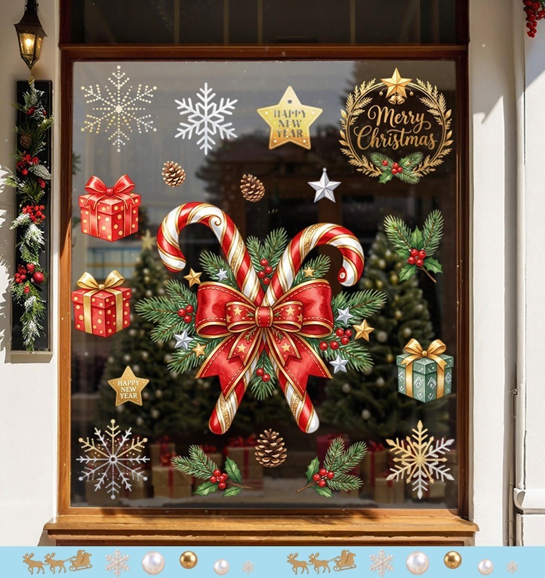 Ensemble 07 - Bonbon canne, cadeau, flocon de neige (40*40cm)