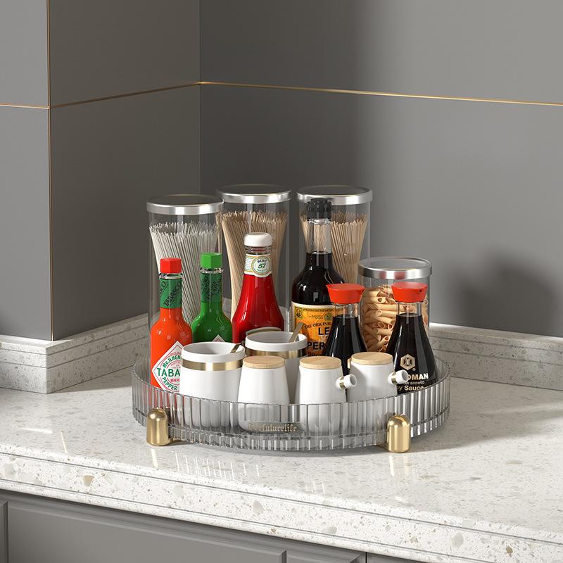 5010 Single-Layer Rotating Shelf (Transparent White)
