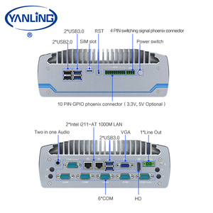 China Mini ITX PC industrial sin ventilador Dual Core Intel 2 puerto Ethernet 2 Thin Client computadora integrada