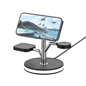ワイヤレス充電器2024 LEDユニバーサルZ08マルチカラー高速ポータブルABSテーブルライトブラック10W - Product Image 2