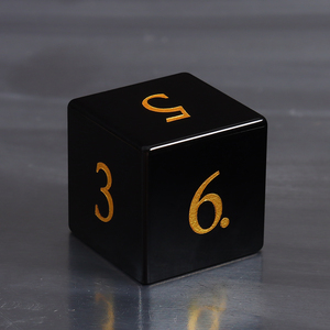 Chúng tôi kho xúc xắc bàn trò chơi 7pcs đá DND xúc xắc ngục tối và rồng phụ kiện DND Đen D6 D20 Obsidian xúc xắc Bộ RPG - Product Image 5