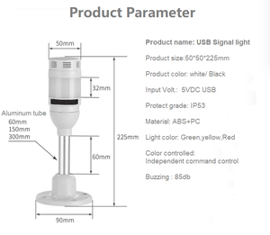 USB Programmable Three-color Indicator Software Control Tower Alarm Lamp for <strong>ERP</strong> Automatic Warehousing Logistics Warning <strong>Light</strong>