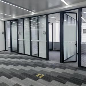 Indoor Office <strong>Partition</strong> Wall <strong>System</strong> with Acoustic Aluminum Frame Glass <strong>Partition</strong> Customizable Office Dividers