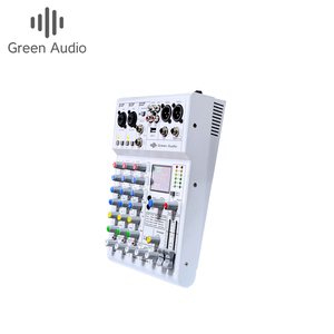 <span class=keywords><strong>4</strong></span> canais USB <span class=keywords><strong>Interface</strong></span> Mixer DJ Sound Controller Mini Mixer com placa de som e função Blueteeth para casa banda ao ar livre