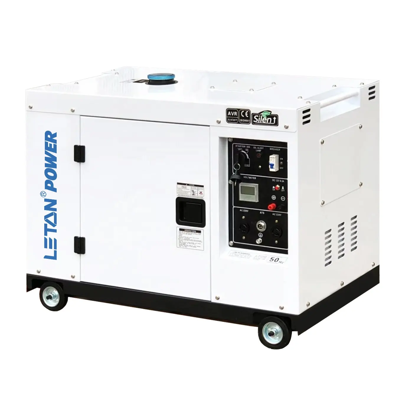 Generador diésel silencioso de 3 fases, 10kw, 12kva, fácil de mover, para uso doméstico