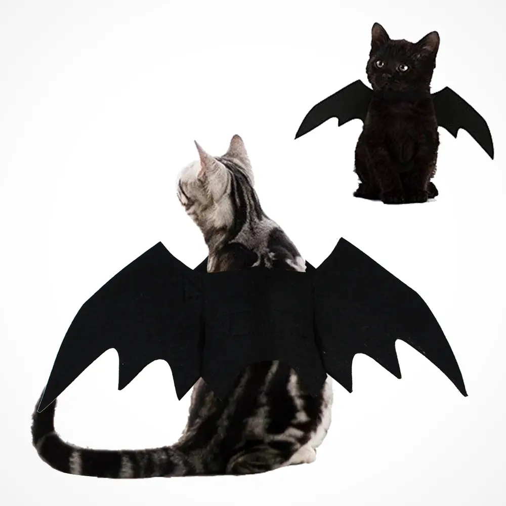 Promozione OEM/ODM regalo per feste di Halloween per il tuo animale domestico forniture ali di pipistrello nero cani panno vestiti per animali di lusso