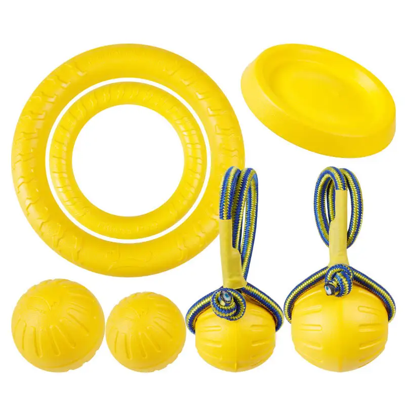 Großhandel Training Dog Ball Bite Pull Ring Haustier Platte Spielzeug EVA Foam Bite Resistant Dog Chew Toys