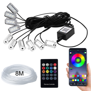 Smart Car Ambient Lighting <strong>Kit</strong> <strong>6</strong>-Zone RGB <strong>LED</strong> Strips with Music Sync &amp; Voice Control - Product Image 1