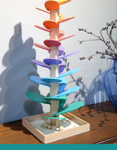 Nuovo arrivo creativo legno canto albero di marmo corsa arcobaleno suono albero di apprendimento educativo in legno giocattolo per bambini - Product Image 4