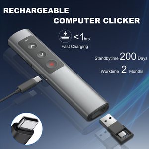 2 in 1 ricaricabile Laser rosso Wireless 2.4GHZ presentatore remoto con Hyperlink e Volume Slide Clicker per PPT PowerPoint Click - Product Image 3