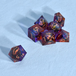 ชุดลูกเต๋า RPG ทรง polyhedral D & D ทำจากอะคริลิคขนาด16มม. ดีไซน์สองสีสำหรับเกมกระดานและการ์ดสำหรับเล่นดันเจี้ยนและมังกร - Product Image 2